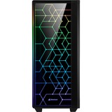 Sharkoon RGB LIT 100 boîtier midi tower Noir | 3x USB-A | RGB | Window