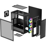 DeepCool CK560 boîtier midi tower Noir | 2x USB-A | 1x USB-C | RGB | Verre Trempé