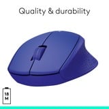 Logitech M330 SILENT PLUS, Souris Bleu, Droitier, Optique, RF sans fil, 1000 DPI, Bleu