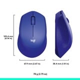 Logitech M330 SILENT PLUS, Souris Bleu, Droitier, Optique, RF sans fil, 1000 DPI, Bleu