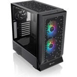 Thermaltake  boîtier midi tower Noir | 2x USB-A | 1x USB-C | RGB | Verre Trempé