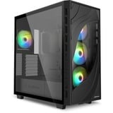 Sharkoon Rebel C80G RGB boîtier midi tower Noir | 2x USB-A | 1x USB-C | RGB | Window