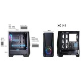 Xilence Xilent Blast boîtier midi tower Noir | 3x USB-A | RGB | Verre Trempé