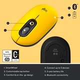 Logitech POP - BLAST, Souris Jaune/Noir, 1000 - 4000 dpi, Bluetooth