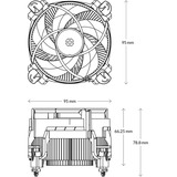 ARCTIC Alpine 17, Refroidisseur CPU Noir/Blanc, Connecteur de ventilateur PWM à 4 broches