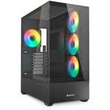 Sharkoon AK6 RGB boîtier midi tower Noir | 2x USB-A | 1x USB-C | RGB | Window