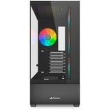 Sharkoon AK6 RGB boîtier midi tower Noir | 2x USB-A | 1x USB-C | RGB | Window