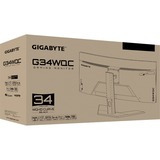 GIGABYTE G34WQC A 34" Moniteur UltraWide gaming incurvé  Noir, 2x HDMI, 2x DisplayPort, Sound, 144 Hz