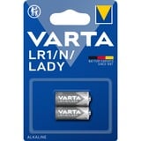 VARTA 1x2 LR 1 Lady Batterie à usage unique Alcaline Batterie à usage unique, Alcaline, 1,5 V, 2 pièce(s), 850 mAh, Bleu, Argent