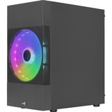 Aerocool Atomic Lite Mini Tower Noir, boîtier pc Noir | 3x USB-A | RGB | Verre Trempé