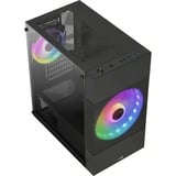 Aerocool Atomic Lite Mini Tower Noir, boîtier pc Noir | 3x USB-A | RGB | Verre Trempé