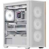 Aerocool D501A-G-WT-v2 boîtier midi tower Blanc/bois | 2x USB-A | 1x USB-C | RGB