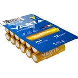 VARTA Longlife AA LR6 Batterie à usage unique Alcaline Batterie à usage unique, AA, Alcaline, 1,5 V, 12 pièce(s), Bleu, Jaune