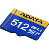 ADATA Premier Extreme microSDXC 512 GB, Carte mémoire Bleu/Jaune