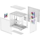 DeepCool  boîtier midi tower Blanc | 2x USB-A | 1x USB-C | RGB | Window