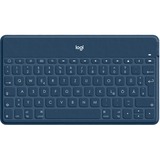 Logitech Keys-To-Go Bleu Bluetooth Allemand, clavier Bleu, Layout DE, Allemand, 1,7 cm, 1,2 mm, Apple, iPad, iPhone, Apple TV, Bleu