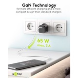 goobay Chargeur rapide USB-C PD GaN Nano (65 W) Noir, 1x USB-C, Power Delivery 3.0