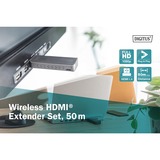 Digitus DS-55318, Extension HDMI Noir/Argent