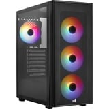 Aerocool  boîtier midi tower Noir | 2x USB-A | RGB | Window