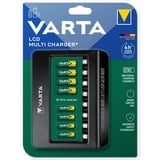 VARTA LCD Multi Charger+ Pile domestique Secteur, Chargeur Noir, Hybrides nickel-métal (NiMH), Court-circuit, AA, AAA