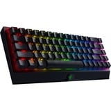 Razer BlackWidow V3 Mini HyperSpeed Switch jaune, clavier gaming Noir, Layout DE, Razer Yellow, 65%, USB + RF Wireless + Bluetooth, Clavier mécanique, QWERTY, LED RGB, Noir