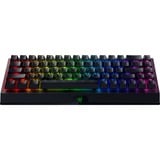 Razer BlackWidow V3 Mini HyperSpeed Switch jaune, clavier gaming Noir, Layout DE, Razer Yellow, 65%, USB + RF Wireless + Bluetooth, Clavier mécanique, QWERTY, LED RGB, Noir