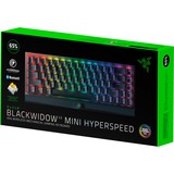 Razer BlackWidow V3 Mini HyperSpeed Switch jaune, clavier gaming Noir, Layout DE, Razer Yellow, 65%, USB + RF Wireless + Bluetooth, Clavier mécanique, QWERTY, LED RGB, Noir