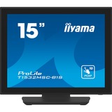 iiyama ProLite T1532MSC-B1S 15" Moniteur tactile  Noir (Mat), VGA, HDMI, DisplayPort, Audio