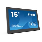 iiyama ProLite TW1523AS-B1P 15.6" Moniteur tactile  Noir, 39,6 cm (15.6"), 1920 x 1080 pixels, Full HD, LED, 30 ms, Noir