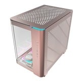 Montech  boîtier midi tower Or rose | 2x USB-A | 1x USB-C | RGB | Window