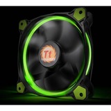 Thermaltake Riing 14 Boitier PC Ventilateur 14 cm Noir, Vert, Ventilateur de boîtier Noir/Vert, Ventilateur, 14 cm, 1400 tr/min, 28,1 dB, 51,15 cfm, Noir, Vert