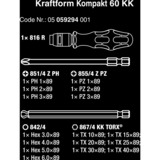 Wera Kompakt 60 KK Ensemble de douilles, Clés mixtes à cliquet Noir/Vert, Ensemble de douilles, 1/4", Métrique, 17 tête(s), 10,15,20,25,30,40 mm, PH1,PH2,PH3,PZ1,PZ2,PZ3