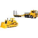 MAN TGA Low Loader avec Cat Bulldozer, Modèle réduit de voiture MAN TGA Low Loader avec Cat Bulldozer, Modèle réduit de voiture