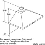 Bosch DWP66BC50 hotte Monté au mur Acier inoxydable 570 m³/h A, Hotte aspirante Acier inoxydable, 570 m³/h, Conduit, A, A, C, 69 dB