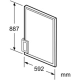 Bosch KFZ20AX0 Fridge/Freezer Parts & Accessories Porte Aluminium, Blanc, Panneau de portière Argent, Porte, Bosch, Réfrigérateur, Bosch KIR21, KIL22., Aluminium, Blanc, Aluminium