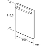 Bosch KUZ20SX0 Fridge/Freezer Parts & Accessories Porte Acier inoxydable, Panneau de portière Acier inoxydable, Porte, Bosch, Réfrigérateur, Acier inoxydable, 590 mm, 716 mm