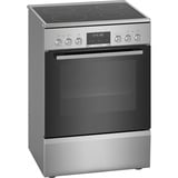 Bosch Serie 6 HKS79U250 four et cuisinière Céramique Noir, Argent A, Jeu de cuisinière Acier inoxydable, Cuisinière, Noir, Argent, Rotatif, Tactile, Acier inoxydable, Devant, 1,2 m