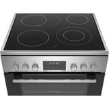 Bosch Serie 6 HKS79U250 four et cuisinière Céramique Noir, Argent A, Jeu de cuisinière Acier inoxydable, Cuisinière, Noir, Argent, Rotatif, Tactile, Acier inoxydable, Devant, 1,2 m