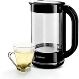 Bosch TWK70B03 bouilloire 1,7 L 2400 W Noir, Transparent Noir, 1,7 L, 2400 W, Noir, Transparent, Verre, Indicateur de niveau d'eau, Arrêt de sécurité en cas de surchauffe