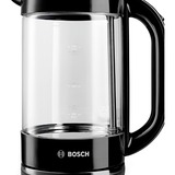 Bosch TWK70B03 bouilloire 1,7 L 2400 W Noir, Transparent Noir, 1,7 L, 2400 W, Noir, Transparent, Verre, Indicateur de niveau d'eau, Arrêt de sécurité en cas de surchauffe