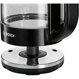 Bosch TWK70B03 bouilloire 1,7 L 2400 W Noir, Transparent Noir, 1,7 L, 2400 W, Noir, Transparent, Verre, Indicateur de niveau d'eau, Arrêt de sécurité en cas de surchauffe