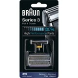 Braun Lame rasoir 31S (5000 Series) Argent, Tête de rasage, 1 tête(s), Noir, Plastique, Métal, Braun, geschikt voor de scheerapparaten 390cc, 370, 5895, 5875