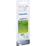 Philips W2 Optimal White HX6064/10 Têtes de brosse à dents standard, Tête brosse à dent électrique Blanc, 4 pièce(s), Blanc, Moyen, Série 2 plaque defense Série 2 plaque defense Série 3 gum health DiamondClean DiamondClean..., Normal, Clipsable