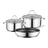 Siemens HZ9SE030 lot de casseroles 3 pièce(s), Ensemble de pot Acier inoxydable, Acier inoxydable, Acier inoxydable, Acier inoxydable, Acier inoxydable, Verre, 220 °C