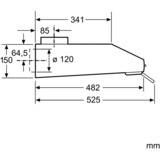 Siemens LU63LCC20 hotte Intégré Blanc 350 m³/h D, Hotte aspirante Blanc, 350 m³/h, Conduit / Recirculation, E, E, C, 72 dB