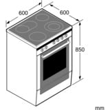 Siemens iQ300 HK9R3A220 four et cuisinière Céramique Blanc A, Jeu de cuisinière Blanc, Cuisinière, Blanc, Rotatif, Tactile, Devant, 1,2 m, Électronique