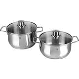 WMF 07.3008.6040 lot de casseroles, Ensemble de pot Acier inoxydable, Acier inoxydable, Acier inoxydable, Acier inoxydable, Acier inoxydable, Verre, 250 °C