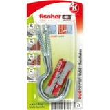 fischer DUOPOWER 10x50 RH G K, Cheville Gris clair/Rouge