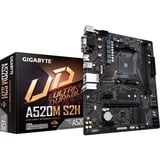 GIGABYTE A520M S2H , Socket AM4 carte mère Noir/gris, RAID, Gb-LAN, Sound, µATX 