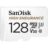 SanDisk High Endurance microSDXC 128 Go, Carte mémoire Blanc, Classe 10, V30, U3, adaptateur inclus